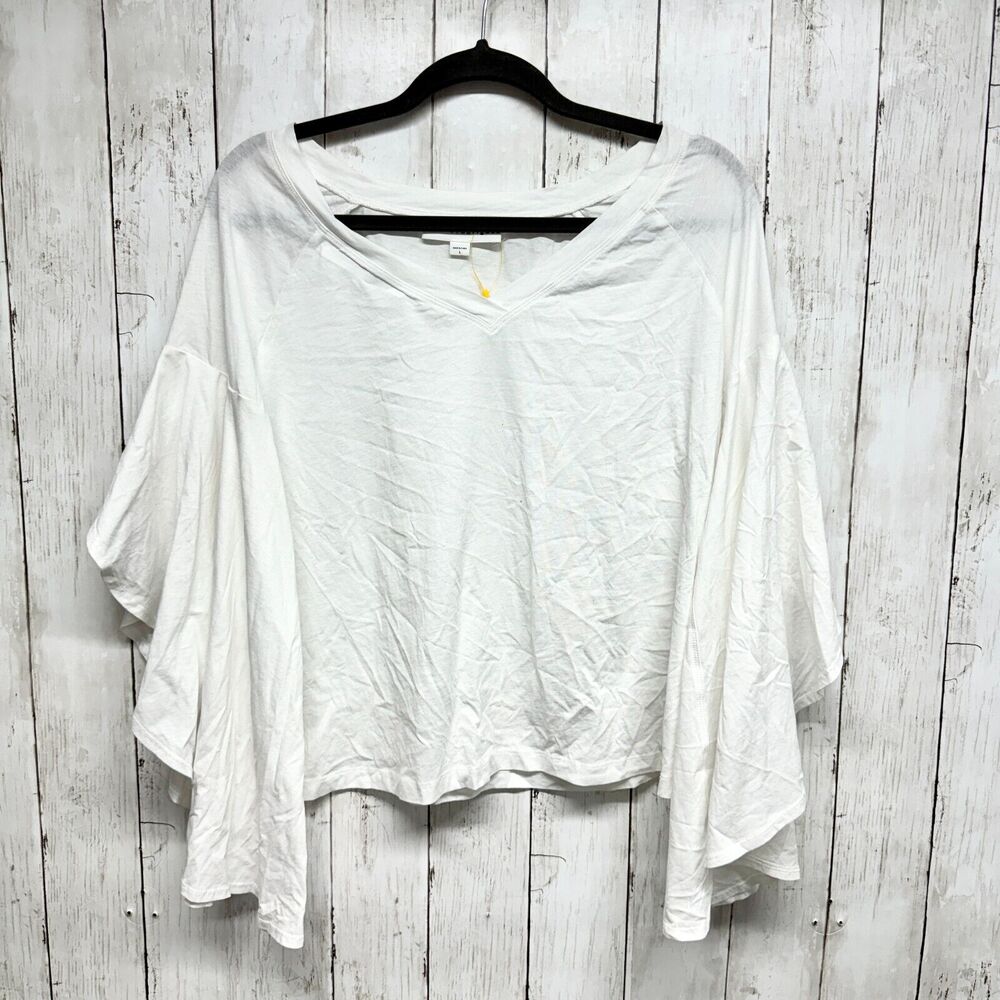 Robert Rodriguez Top Women Size L White Butterfly Sleeve White Blouse Business
